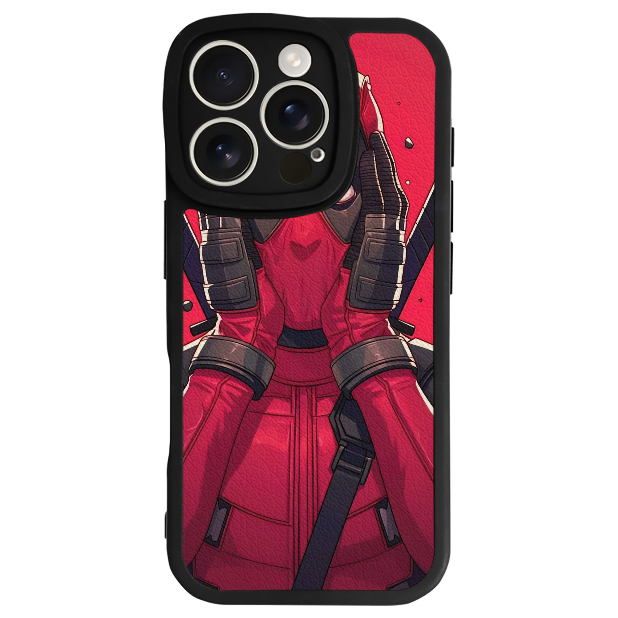 （画像用） Deadpool デッドプール 【iPhone 16シリーズ対応】シリコンスマホケース（レザー調） 材質：シリコン